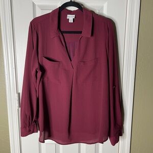 Ava & Viv Women's Burgundy Blouse